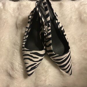 No Boundaries Black and White Zebra Heels